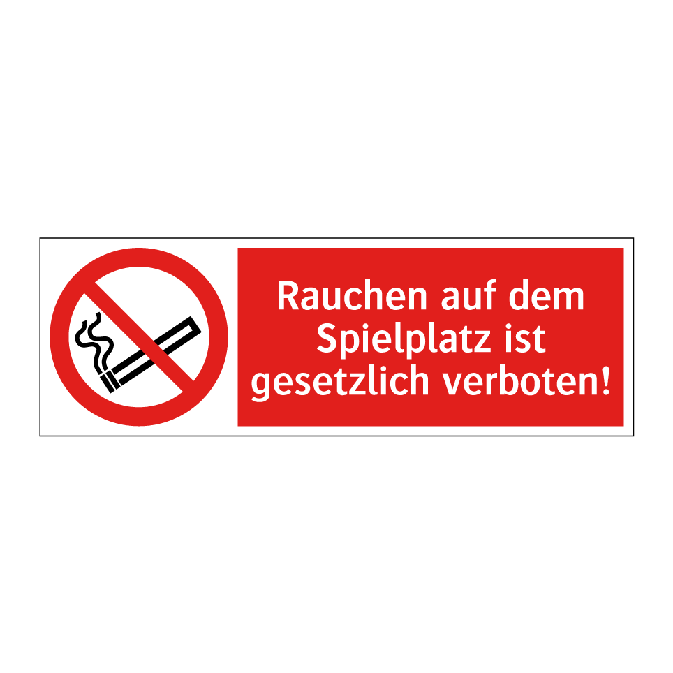 Rauchen auf dem Spielplatz ist gesetzlich verboten!