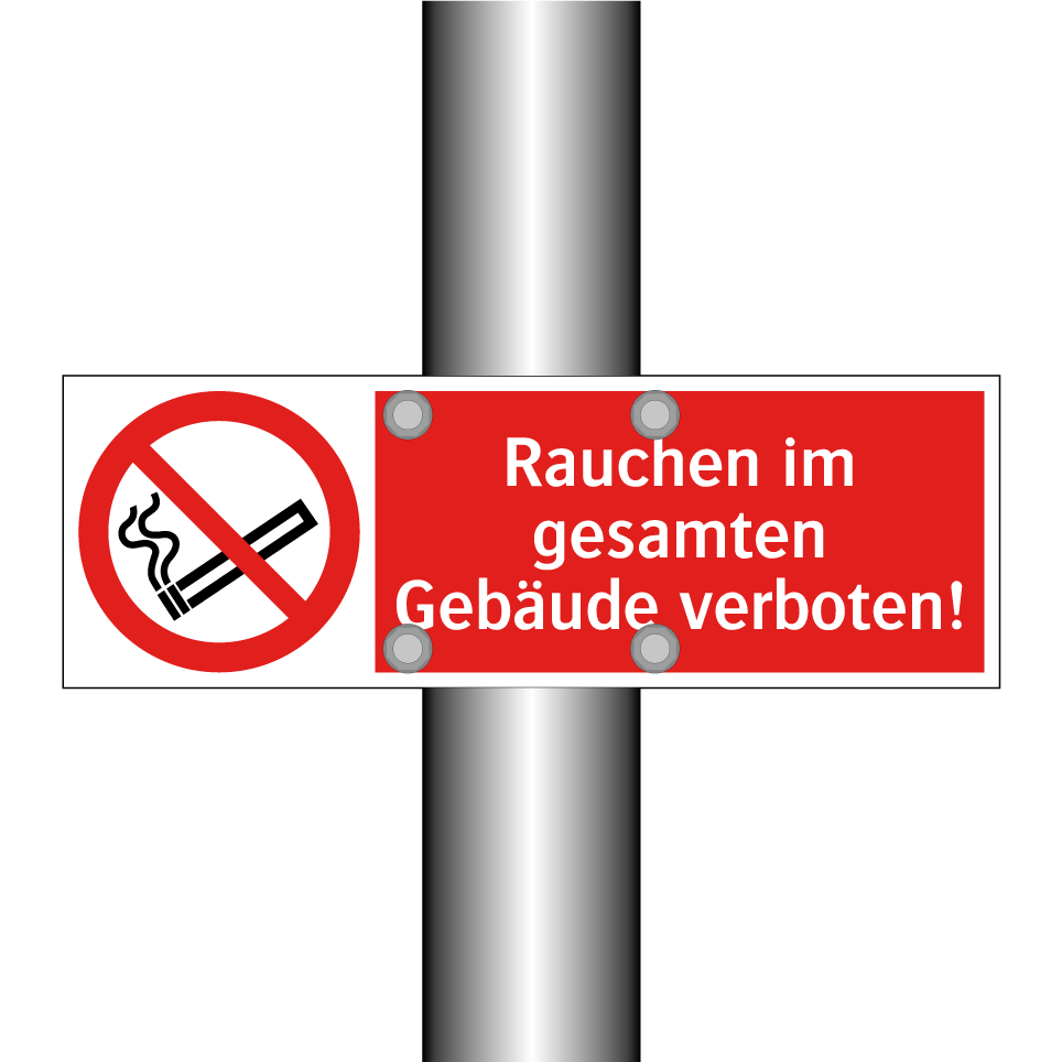 Rauchen im gesamten Gebäude verboten!