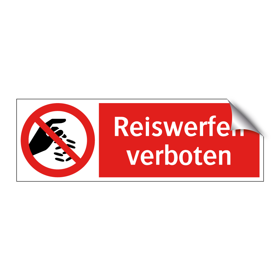 Reiswerfen verboten