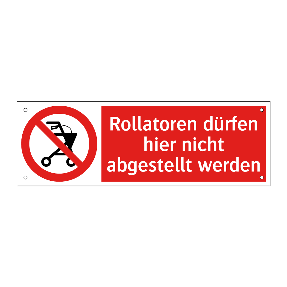 Rollatoren dürfen hier nicht abgestellt werden