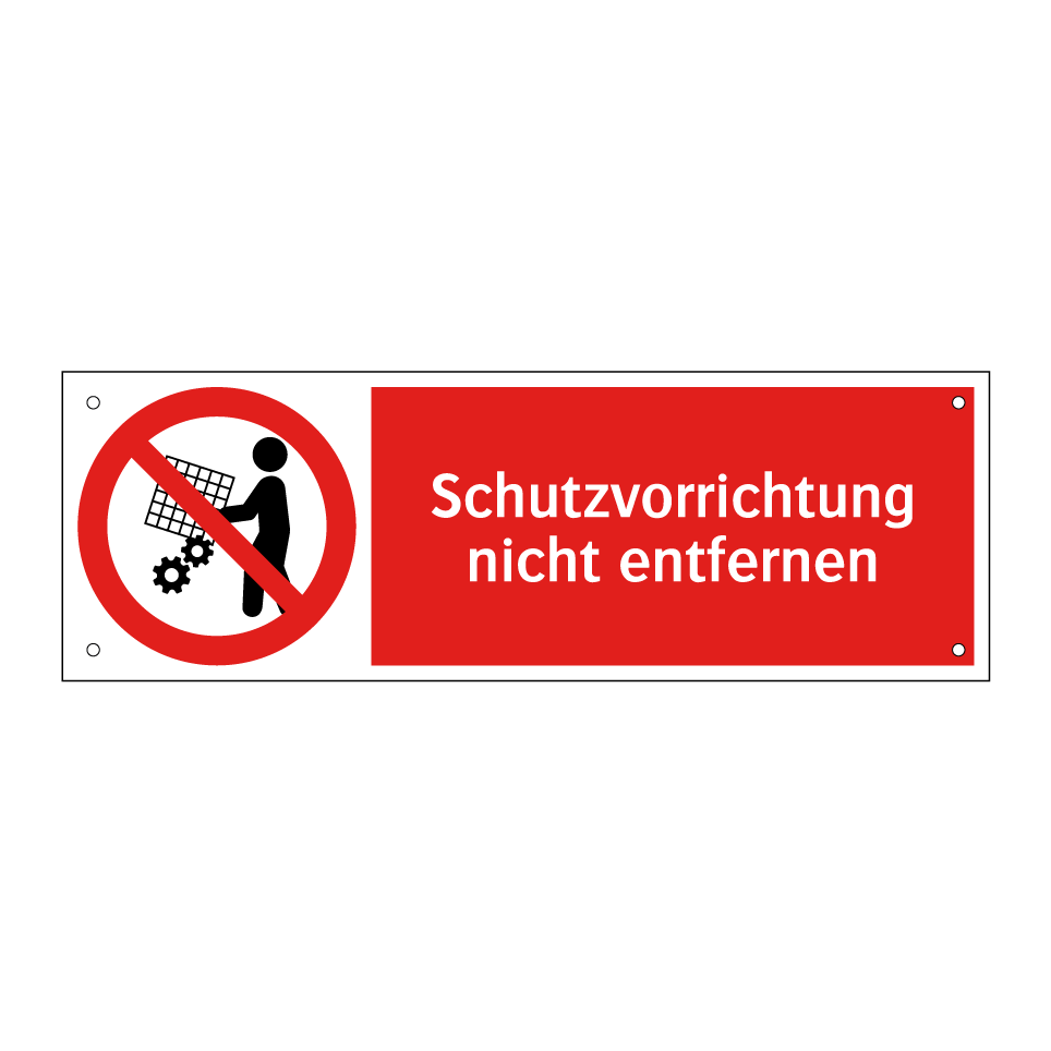 Schutzvorrichtung nicht entfernen