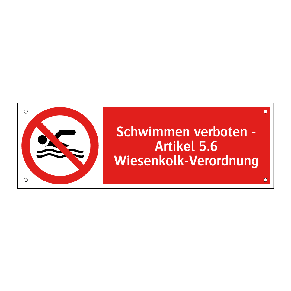 Schwimmen verboten - Artikel 5.6 Wiesenkolk-Verordnung