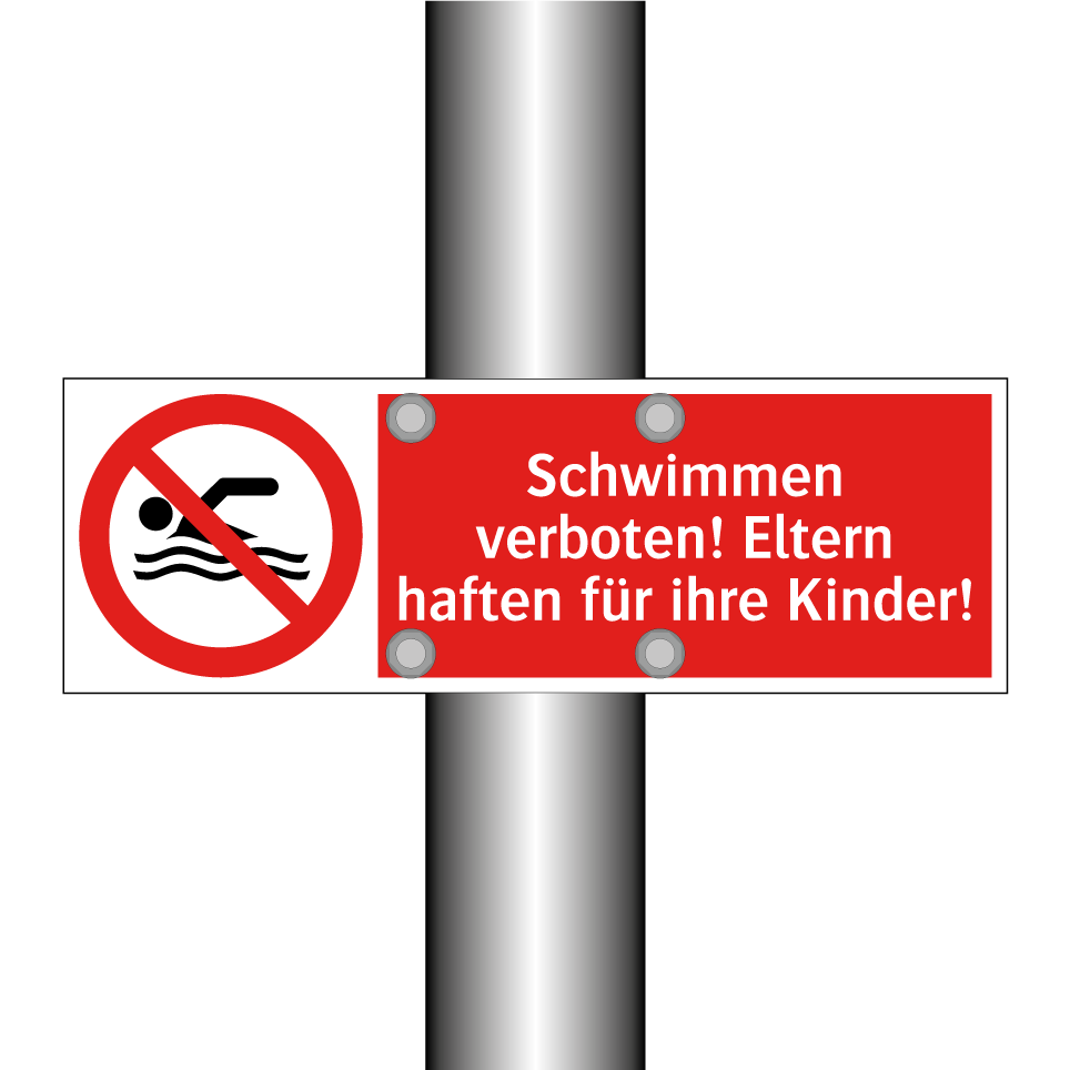 Schwimmen verboten! Eltern haften für ihre Kinder!