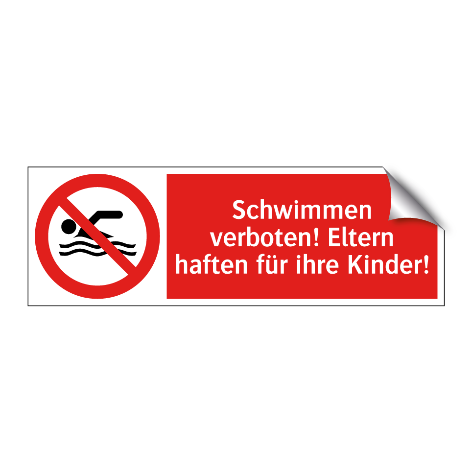 Schwimmen verboten! Eltern haften für ihre Kinder!