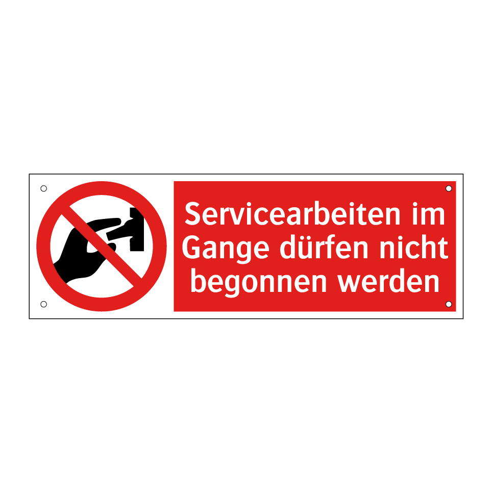 Servicearbeiten im Gange dürfen nicht begonnen werden