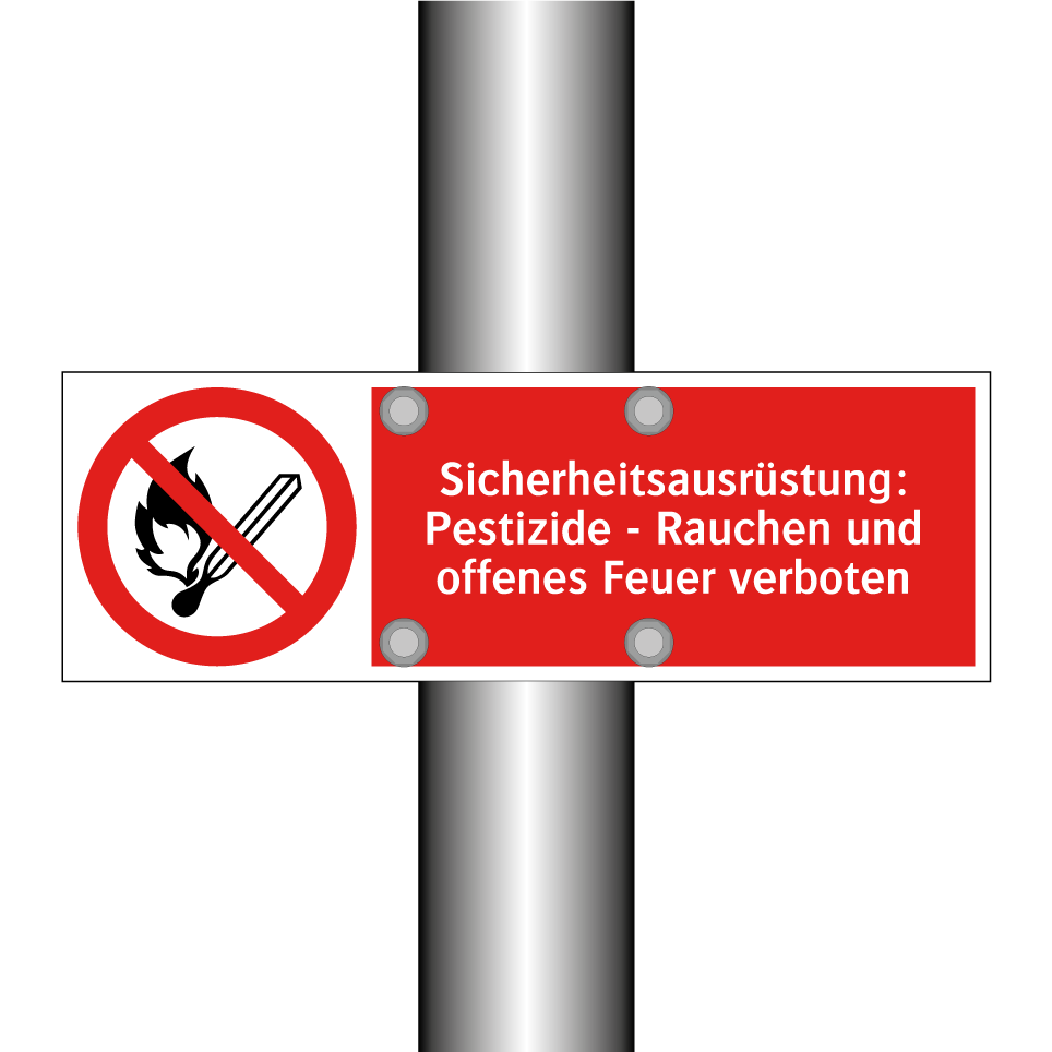 Sicherheitsausrüstung: Pestizide - Rauchen und offenes Feuer verboten