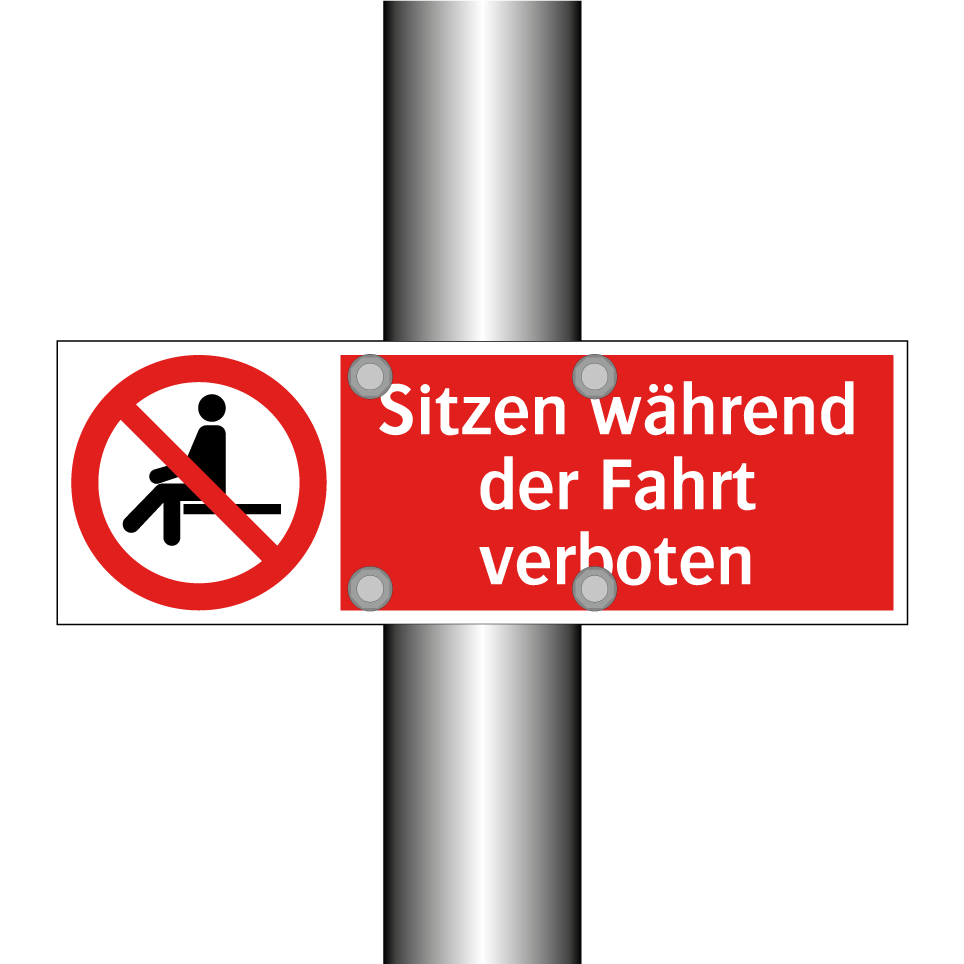 Sitzen während der Fahrt verboten