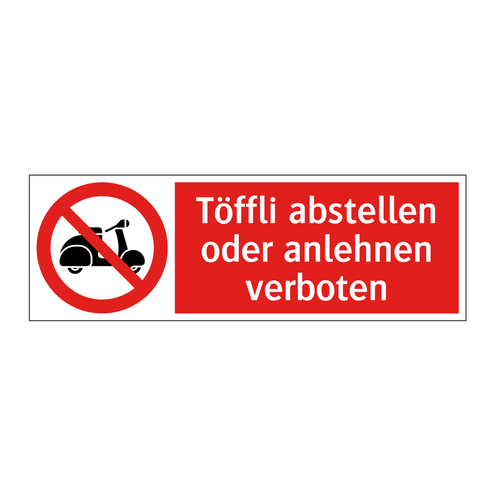 Töffli abstellen oder anlehnen verboten