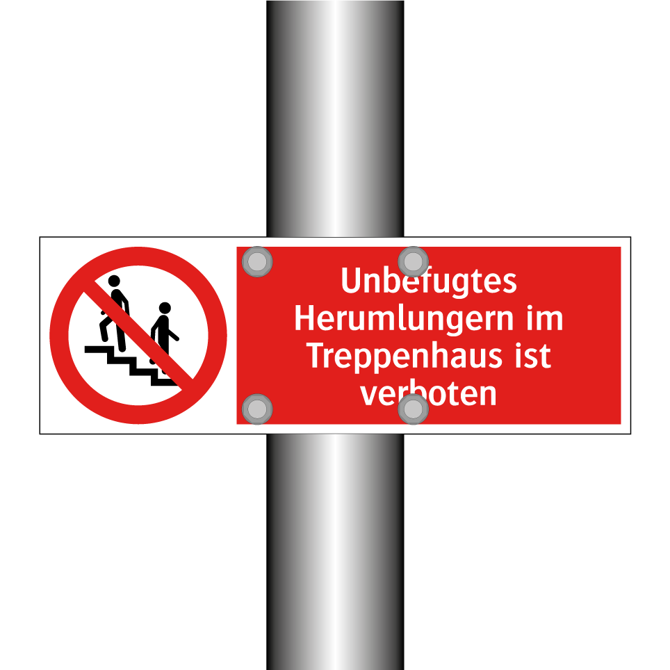 Unbefugtes Herumlungern im Treppenhaus ist verboten