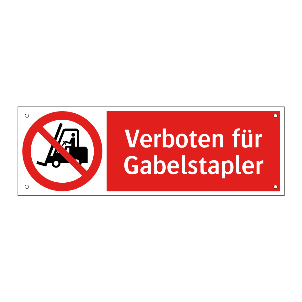 Verboten für Gabelstapler
