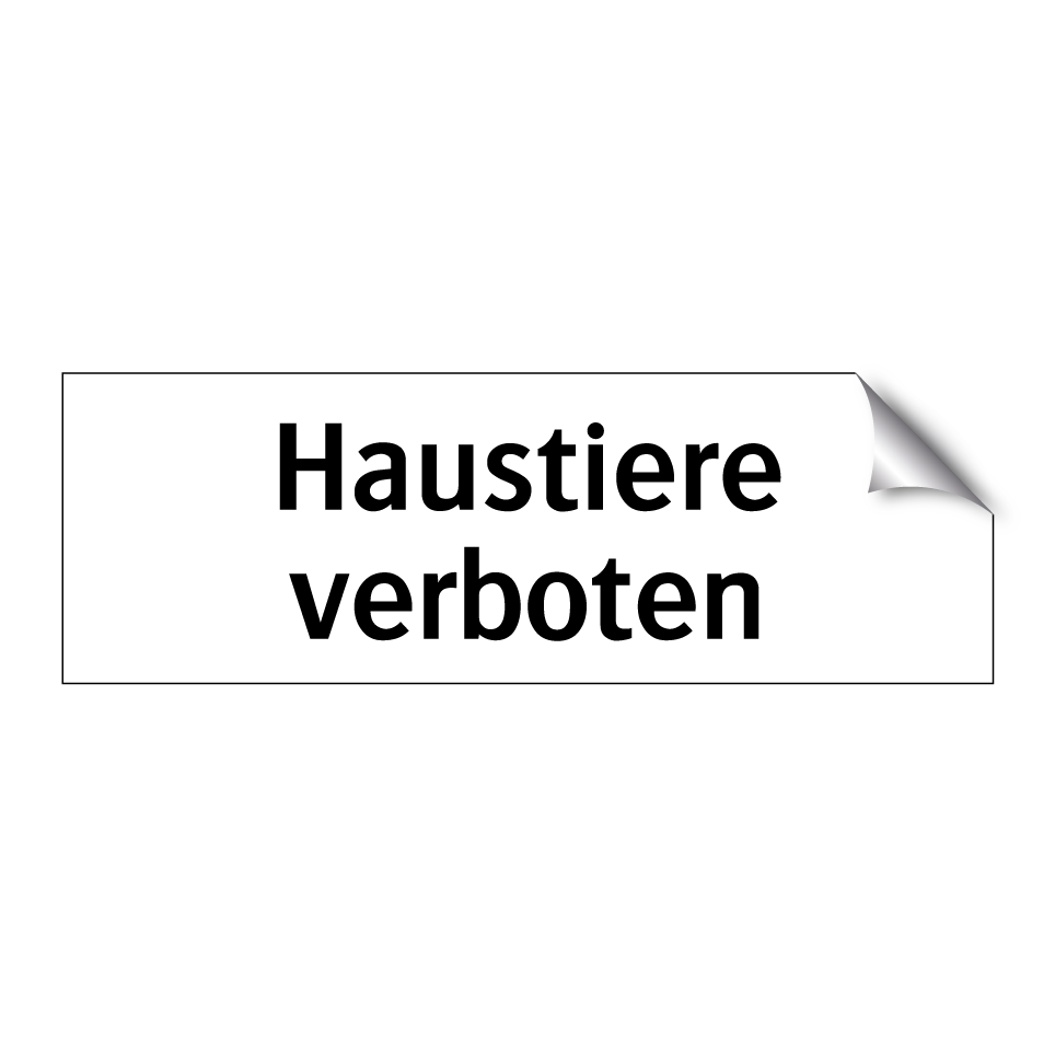 Haustiere verboten