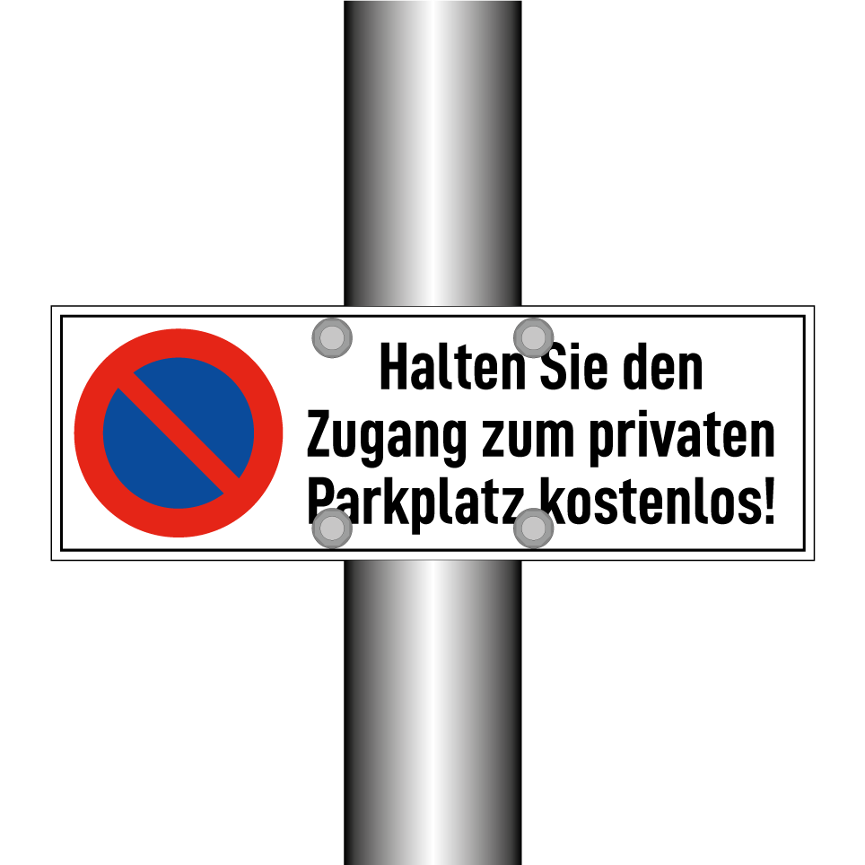 Halten Sie den Zugang zum privaten Parkplatz kostenlos!