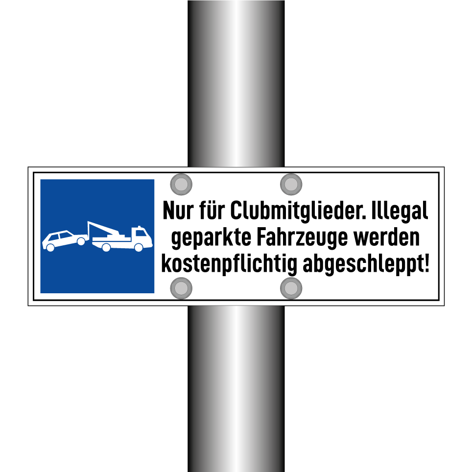 Nur für Clubmitglieder. Illegal geparkte Fahrzeuge werden kostenpflichtig abgeschleppt!