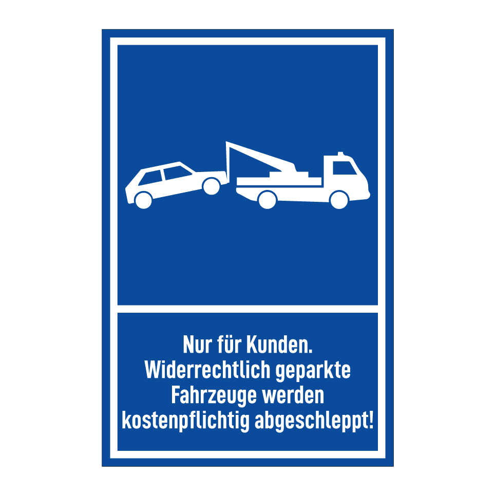 Nur für Kunden. Widerrechtlich geparkte Fahrzeuge werden kostenpflichtig abgeschleppt!