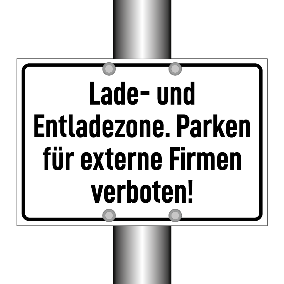 Lade- und Entladezone. Parken für externe Firmen verboten!