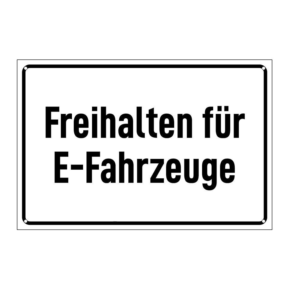 Freihalten für E-Fahrzeuge