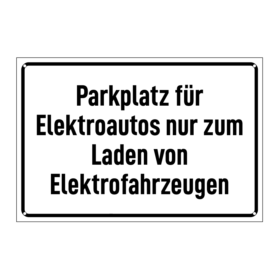 Parkplatz für Elektroautos nur zum Laden von Elektrofahrzeugen