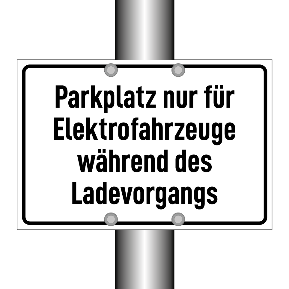 Parkplatz nur für Elektrofahrzeuge während des Ladevorgangs
