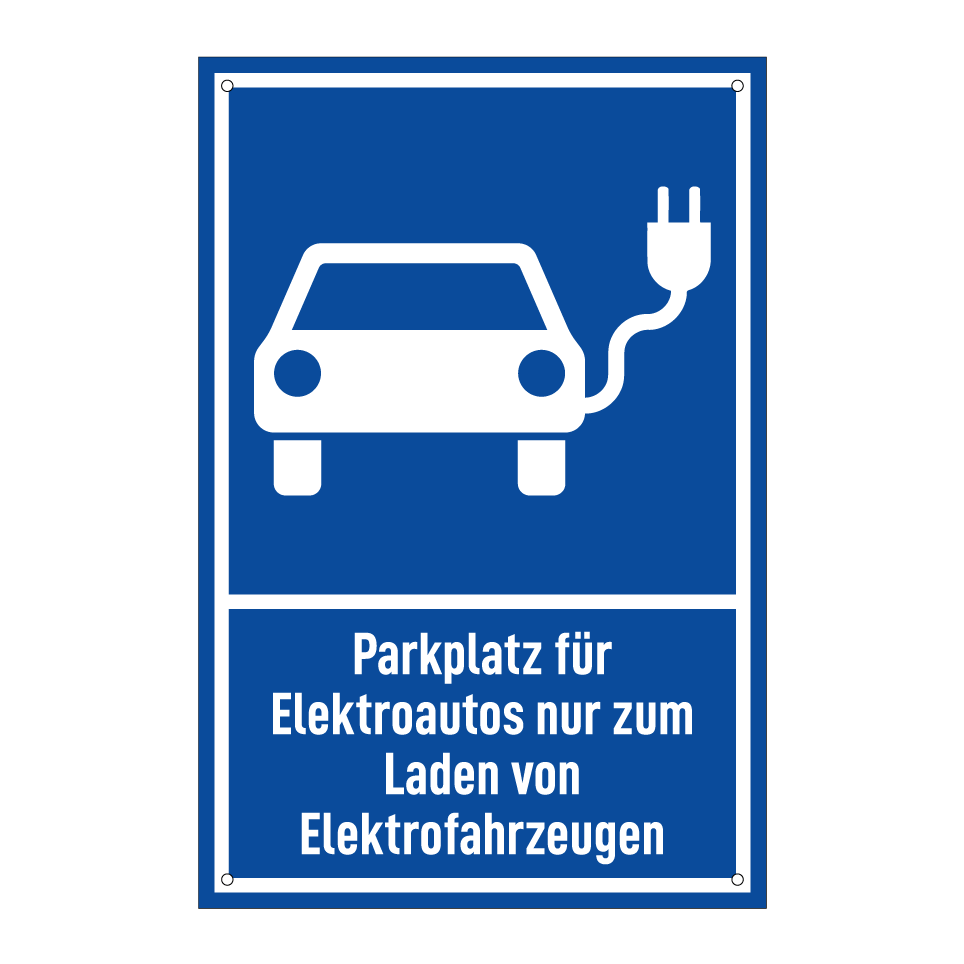 Parkplatz für Elektroautos nur zum Laden von Elektrofahrzeugen