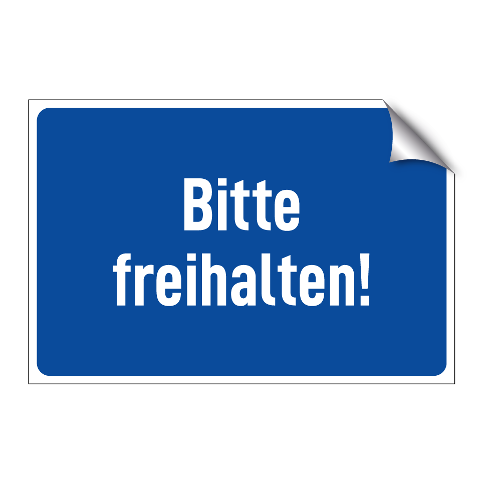 Bitte freihalten!