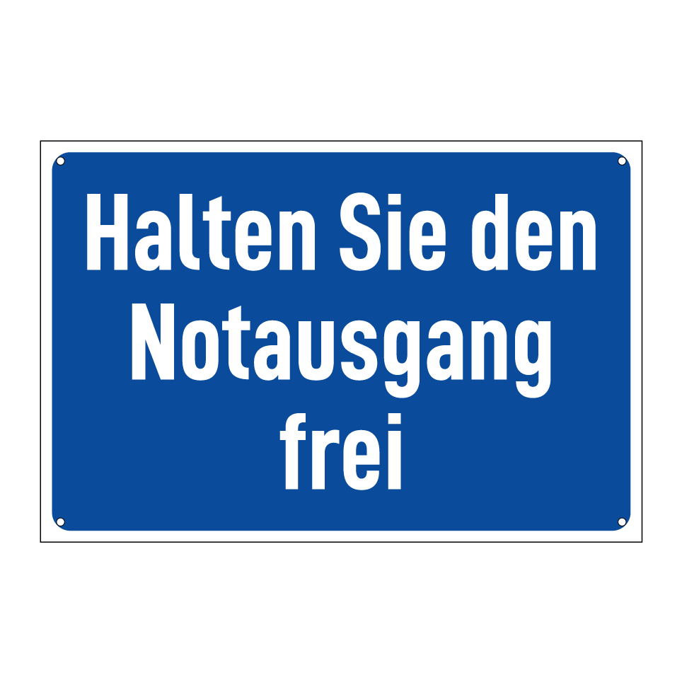 Halten Sie den Notausgang frei