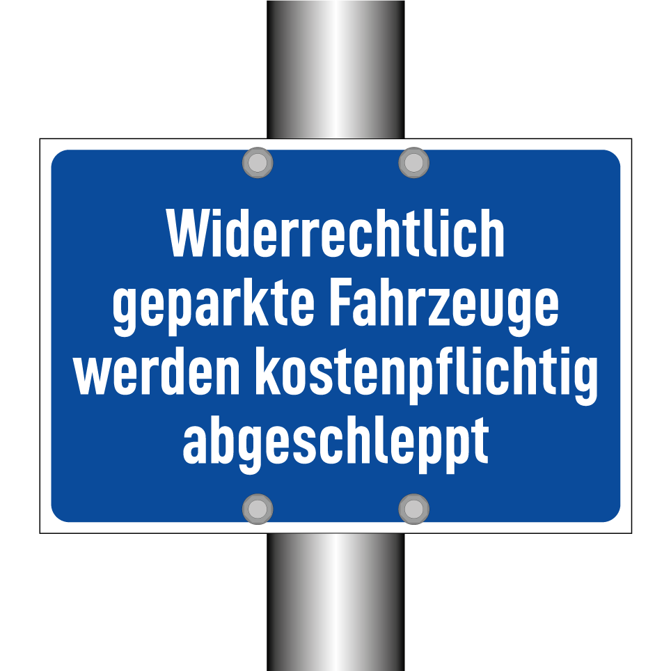 Widerrechtlich geparkte Fahrzeuge werden kostenpflichtig abgeschleppt