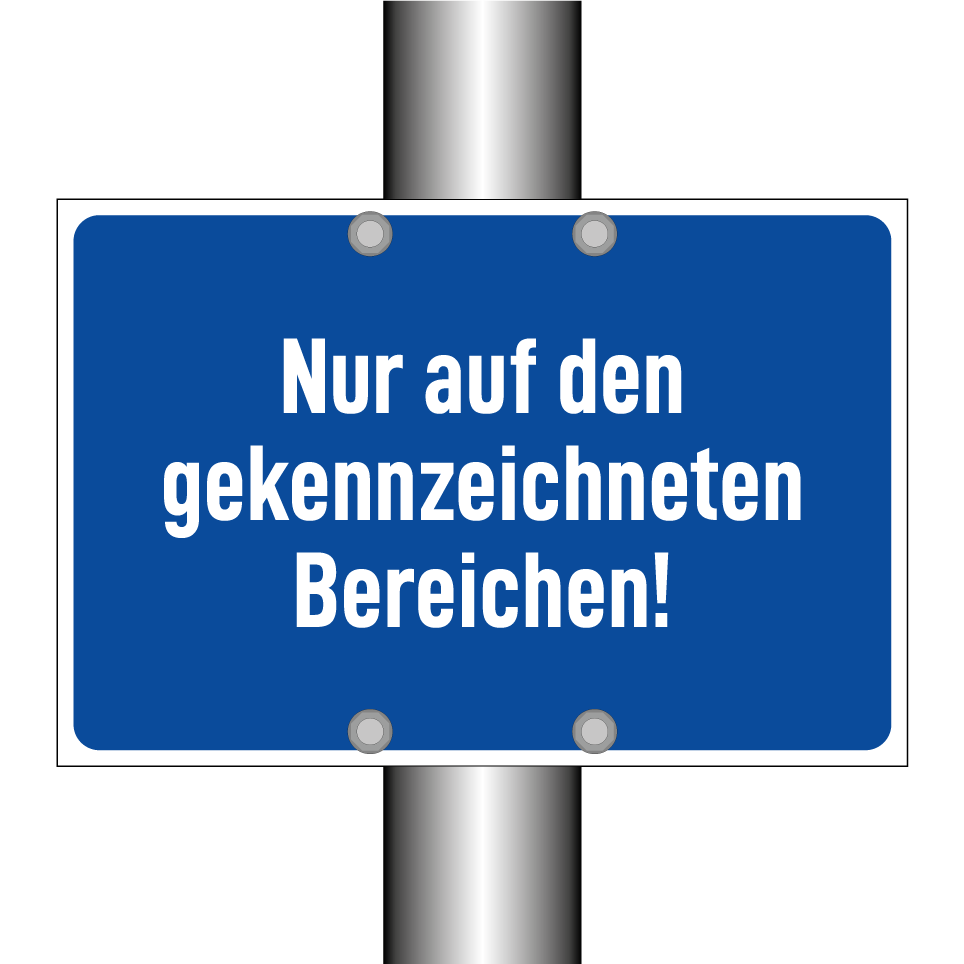 Nur auf den gekennzeichneten Bereichen!