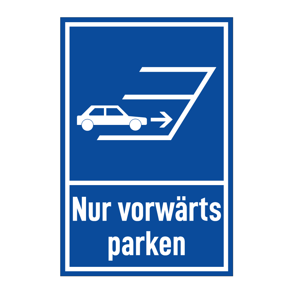 Nur vorwärts parken