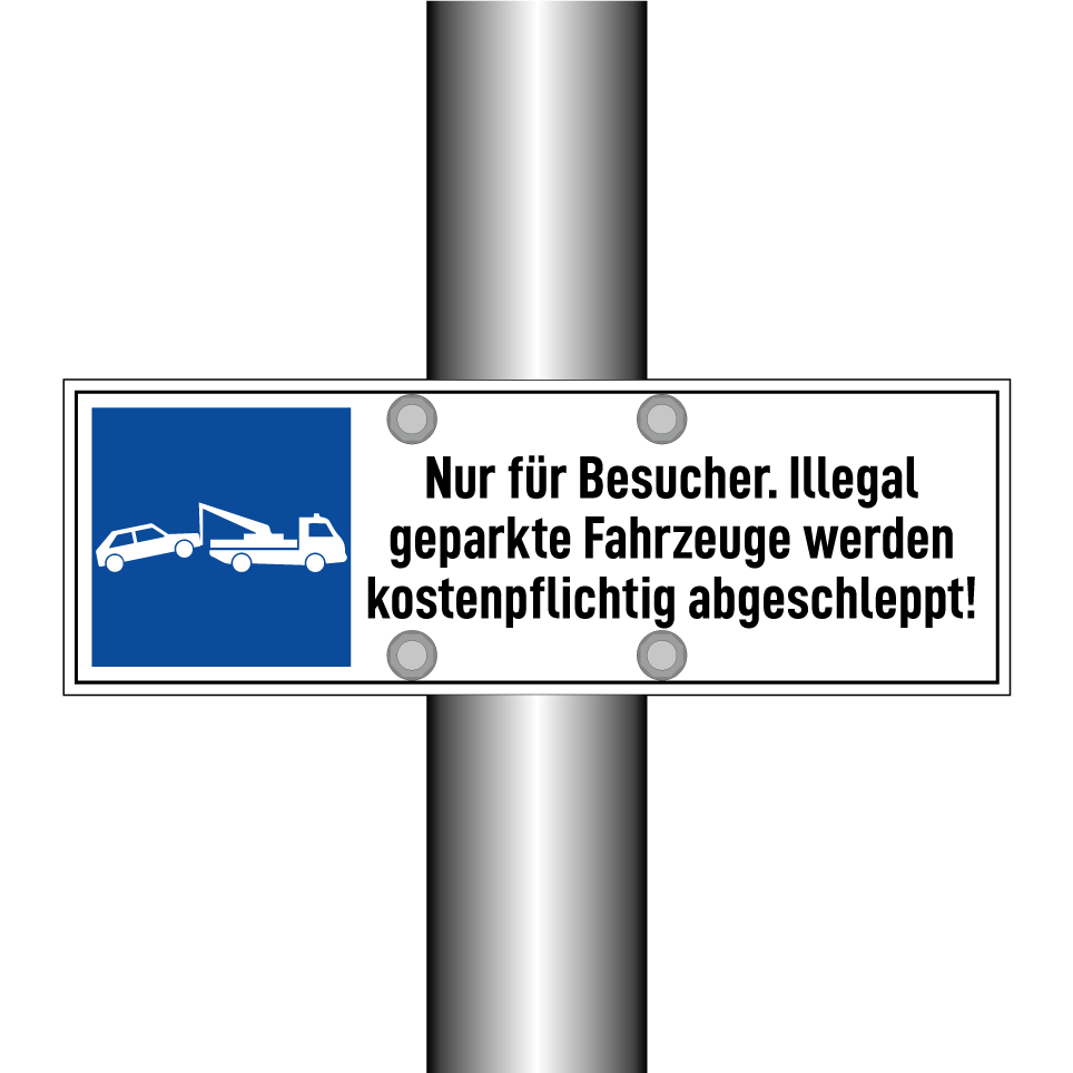 Nur für Besucher. Illegal geparkte Fahrzeuge werden kostenpflichtig abgeschleppt!