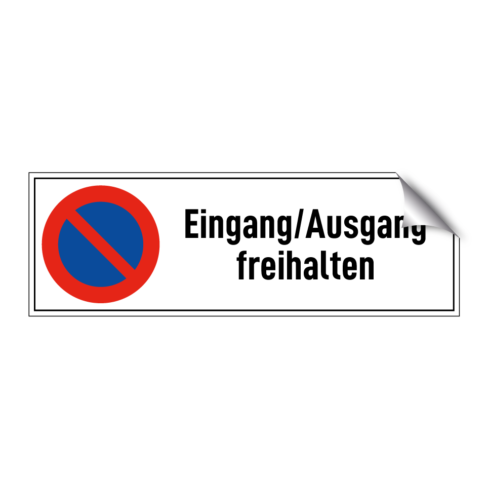 Eingang/Ausgang freihalten