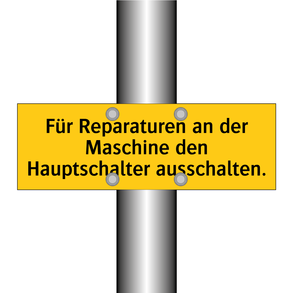 Für Reparaturen an der Maschine den Hauptschalter ausschalten.