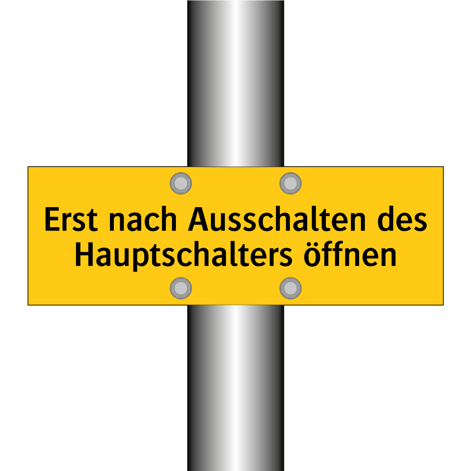 Erst nach Ausschalten des Hauptschalters öffnen