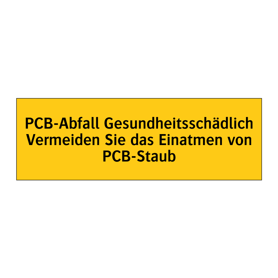 PCB-Abfall Gesundheitsschädlich Vermeiden Sie das Einatmen von PCB-Staub