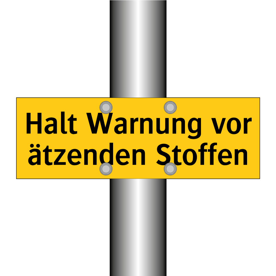 Halt Warnung vor ätzenden Stoffen
