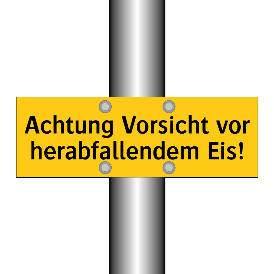 Achtung Vorsicht vor herabfallendem Eis!