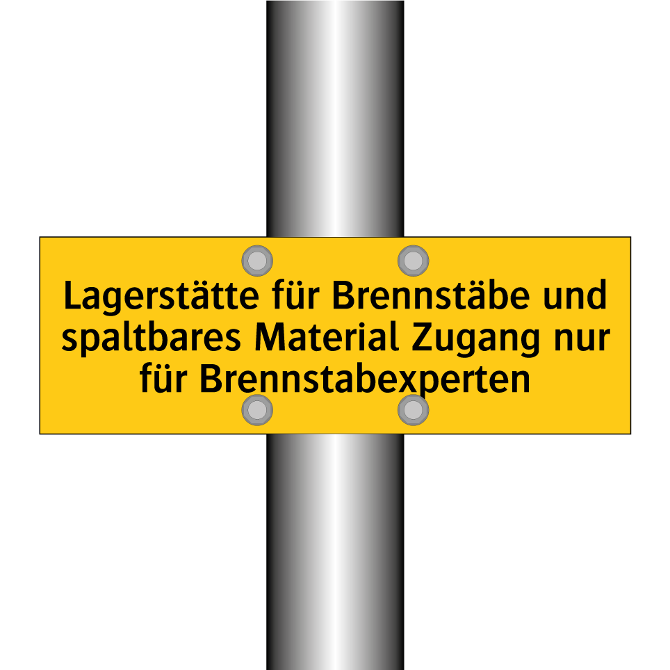 Lagerstätte für Brennstäbe und spaltbares Material Zugang nur für Brennstabexperten