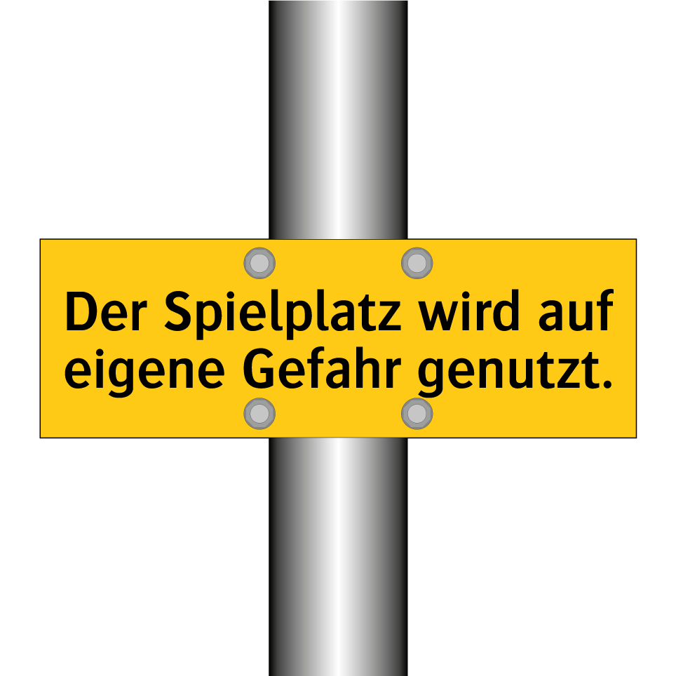 Der Spielplatz wird auf eigene Gefahr genutzt.