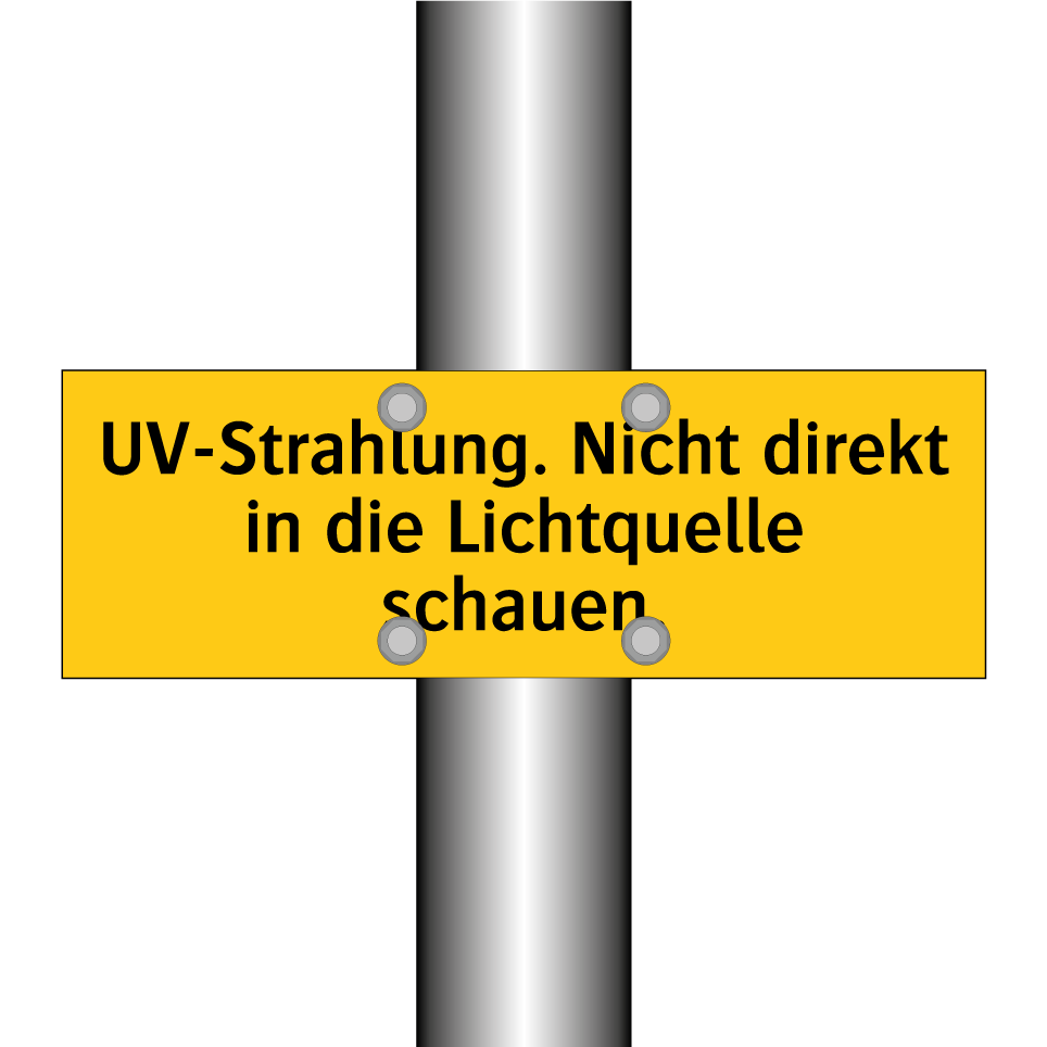 UV-Strahlung. Nicht direkt in die Lichtquelle schauen.