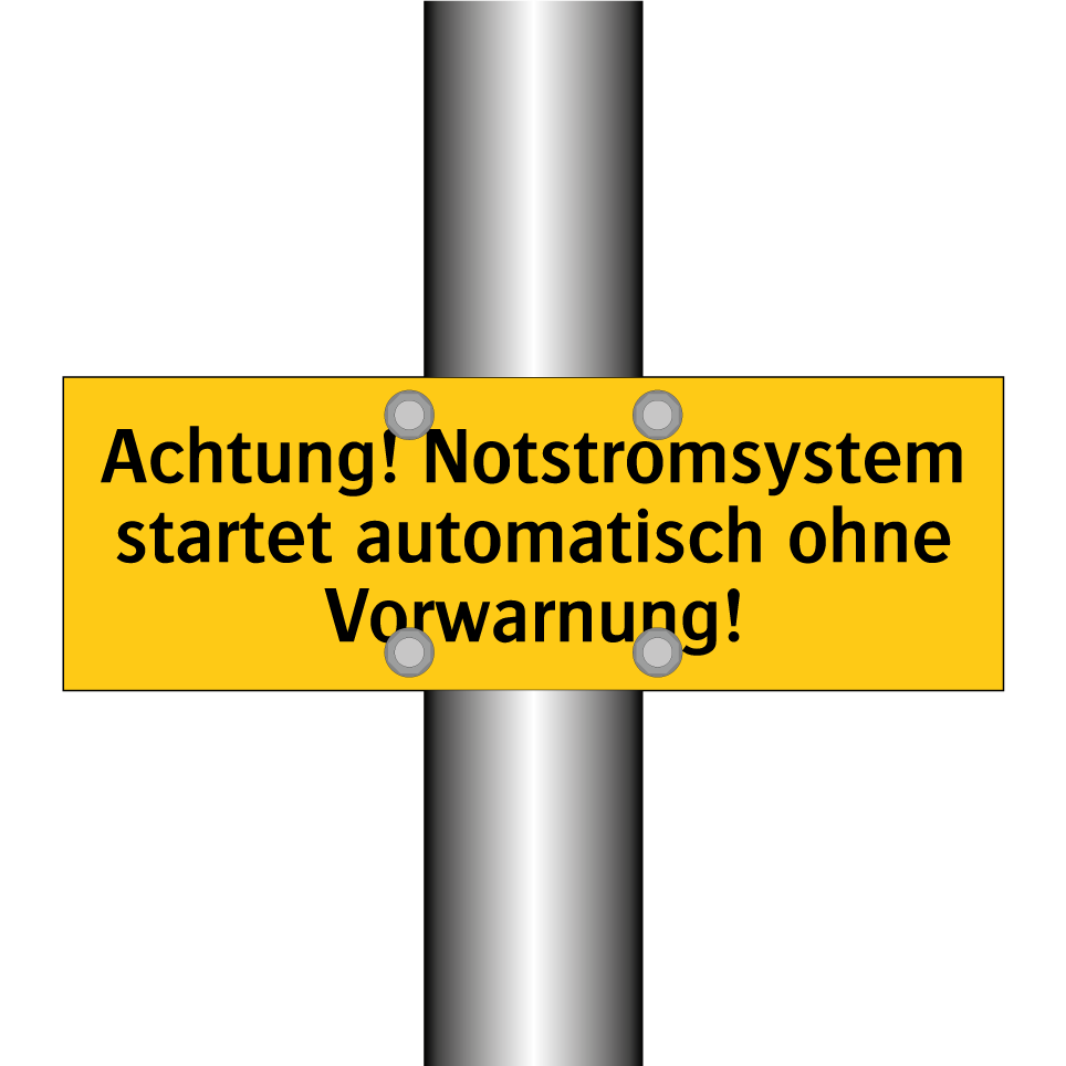 Achtung! Notstromsystem startet automatisch ohne Vorwarnung!