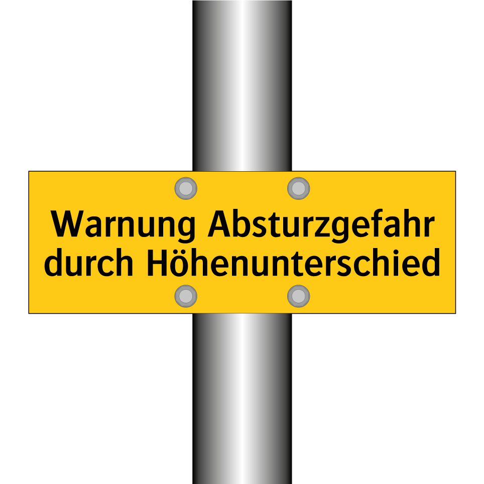 Warnung Absturzgefahr durch Höhenunterschied