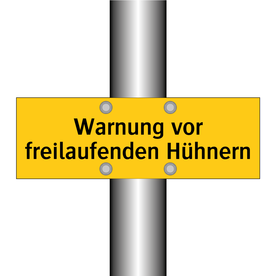 Warnung vor freilaufenden Hühnern