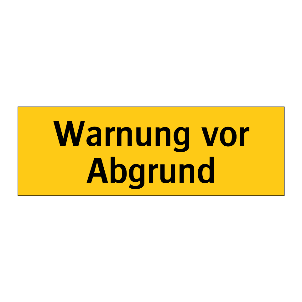 Warnung vor Abgrund