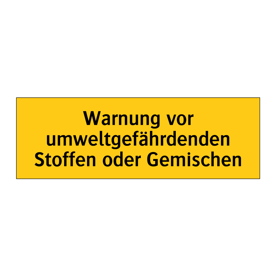Warnung vor umweltgefährdenden Stoffen oder Gemischen