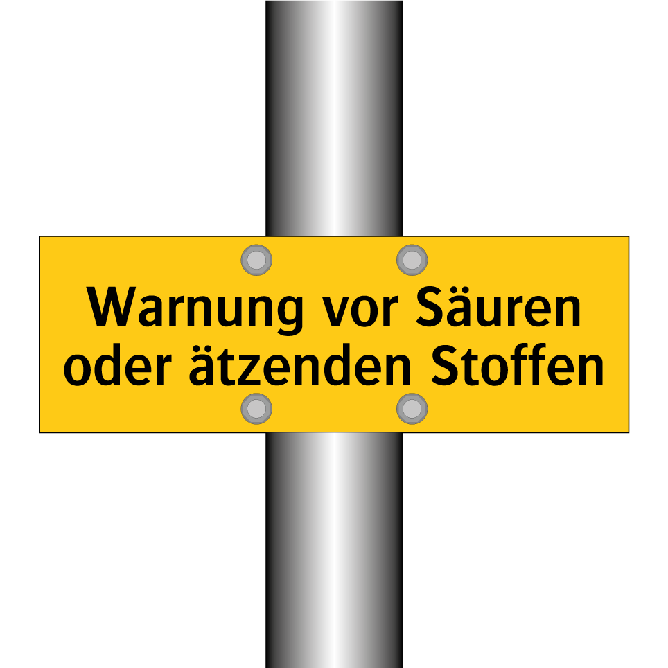 Warnung vor Säuren oder ätzenden Stoffen