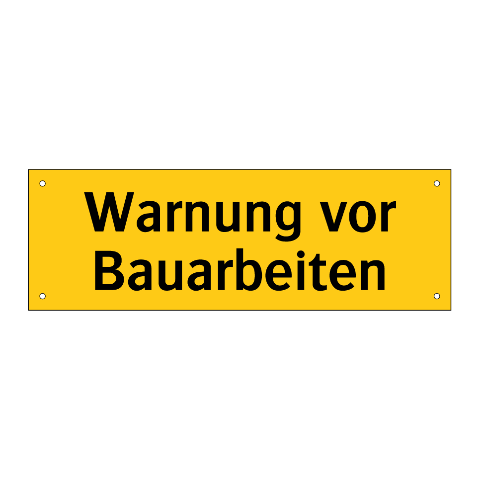 Warnung vor Bauarbeiten