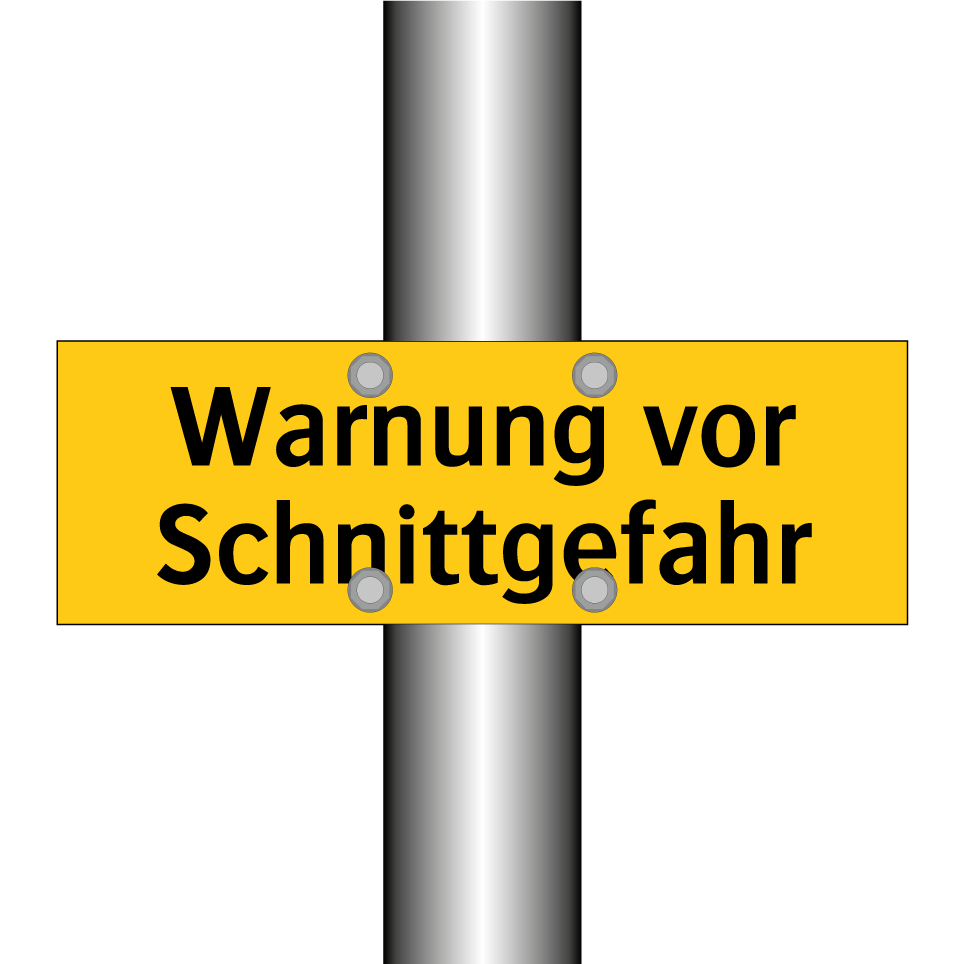 Warnung vor Schnittgefahr
