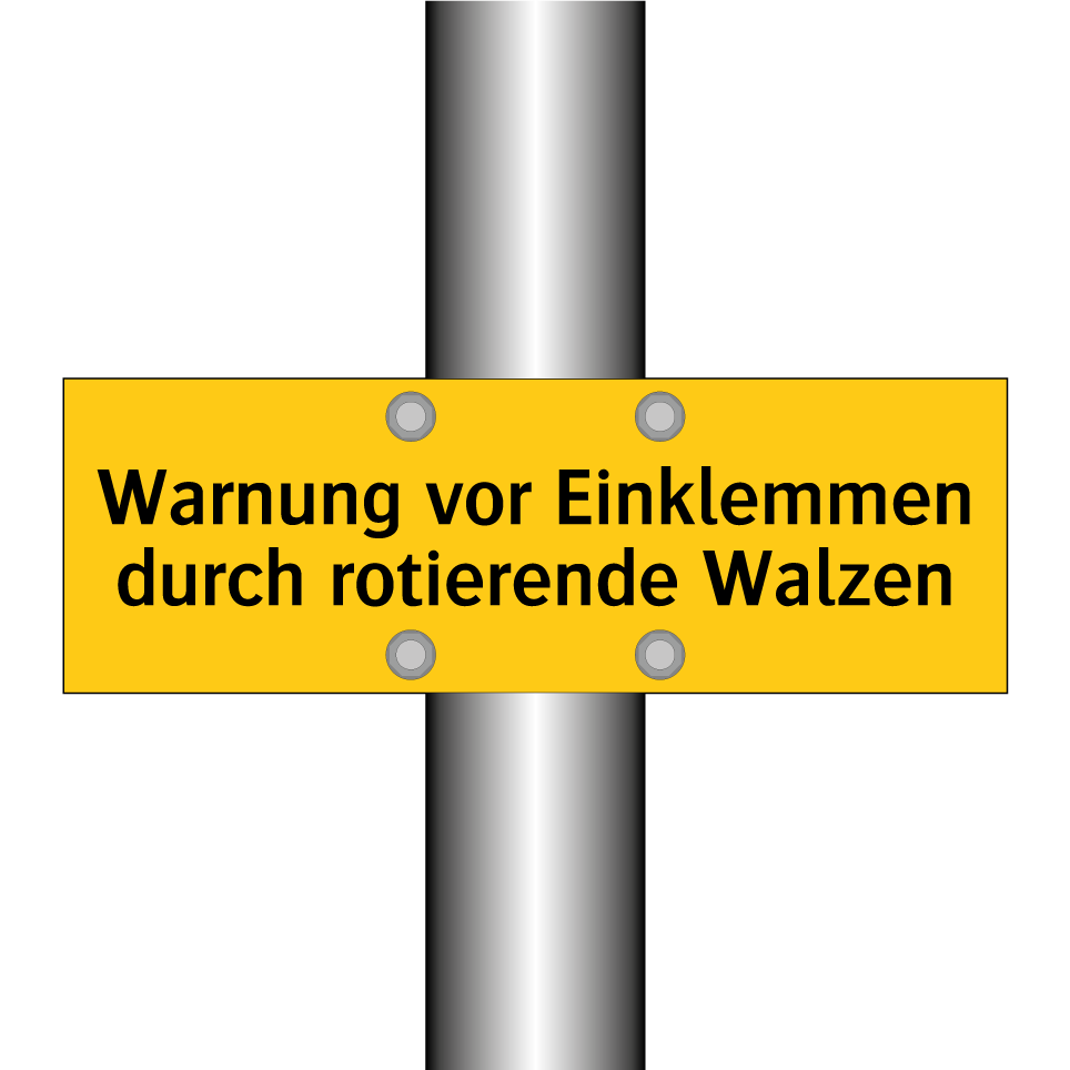 Warnung vor Einklemmen durch rotierende Walzen