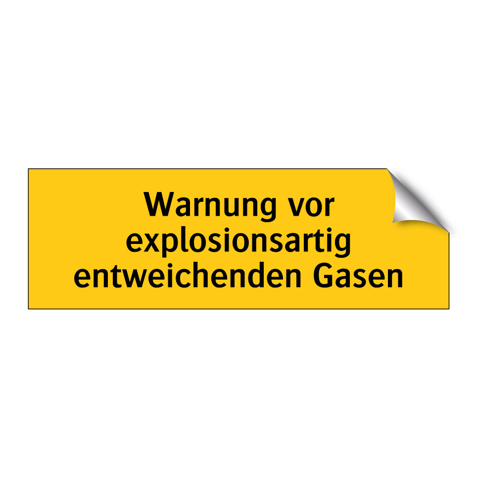 Warnung vor explosionsartig entweichenden Gasen