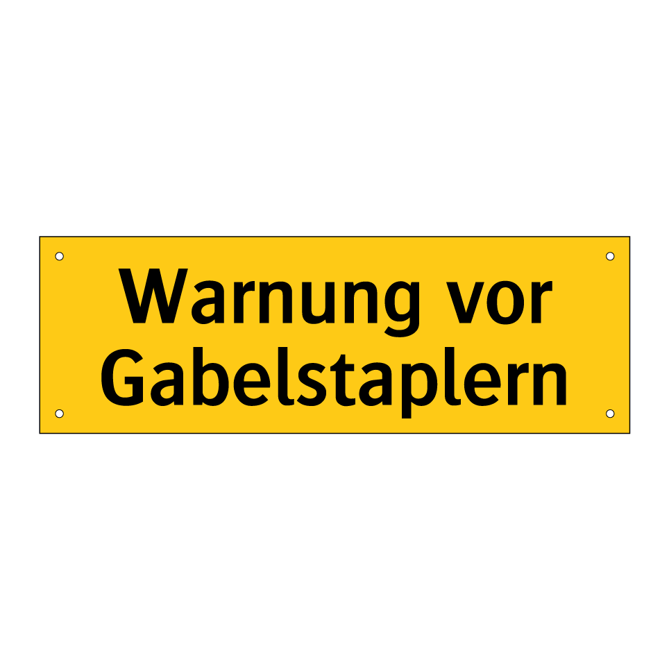 Warnung vor Gabelstaplern