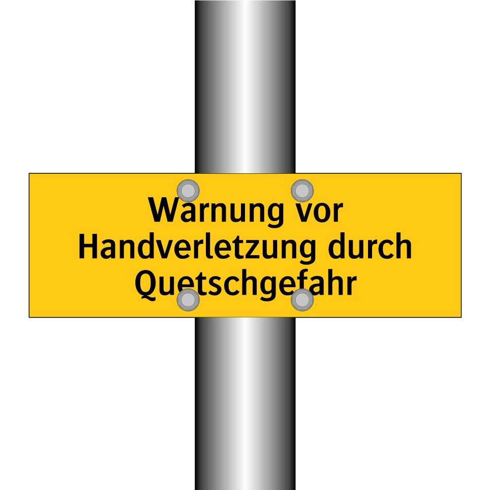Warnung vor Handverletzung durch Quetschgefahr